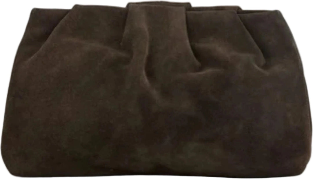 Suede Clutch Bag - Chocolate Torte
