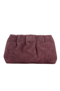 Suede Clutch Bag - Maroon Brown