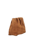 Suede Clutch Bag - Cognac Brown