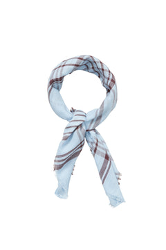 Grid Cowea Scarf - Skyway Blue