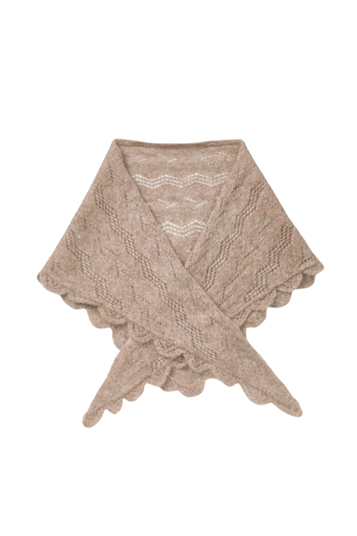 Opany Triangle Scarf - Melange Brown
