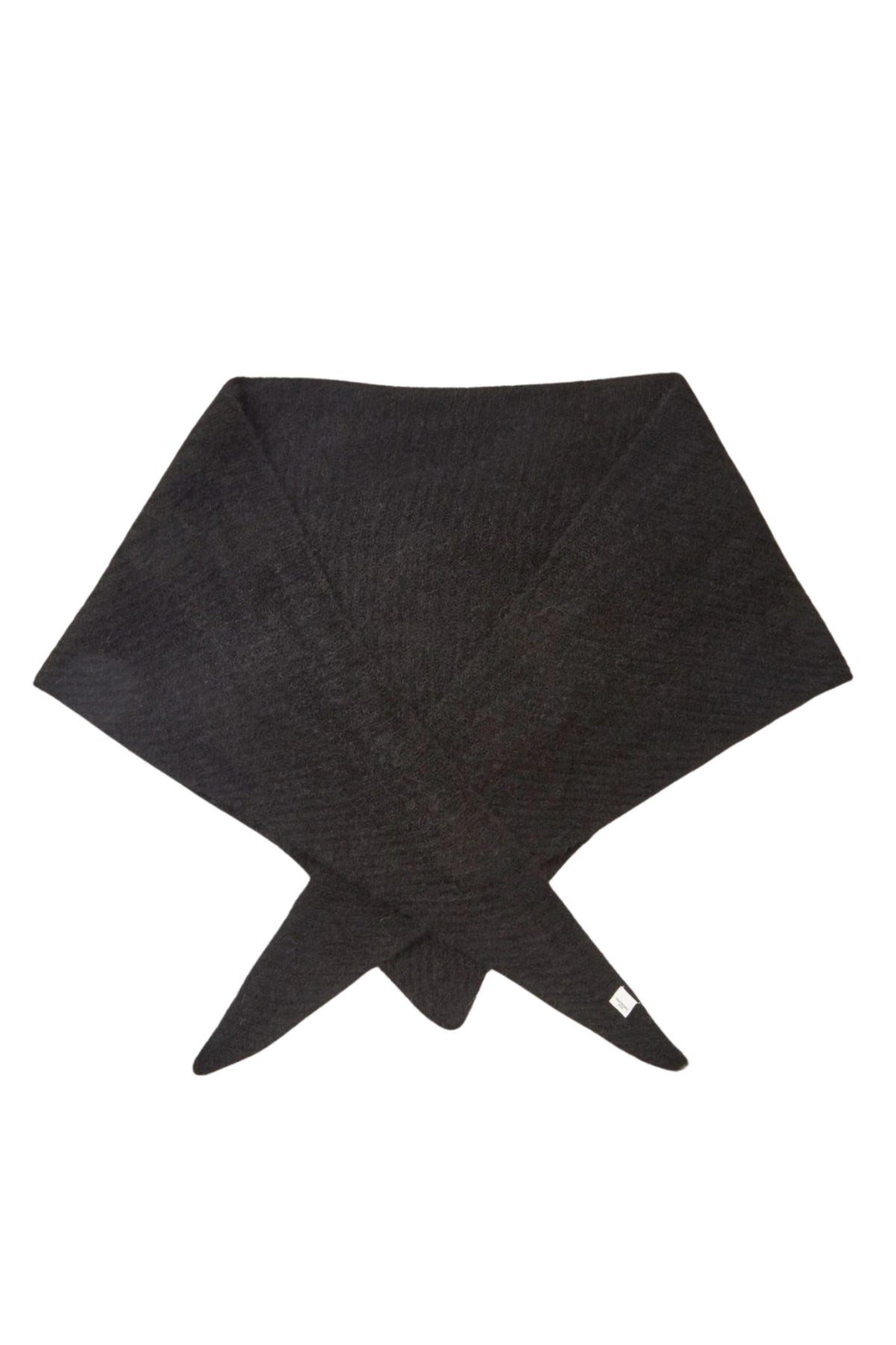 Alpaca-Wool Triangle Scarf - Black