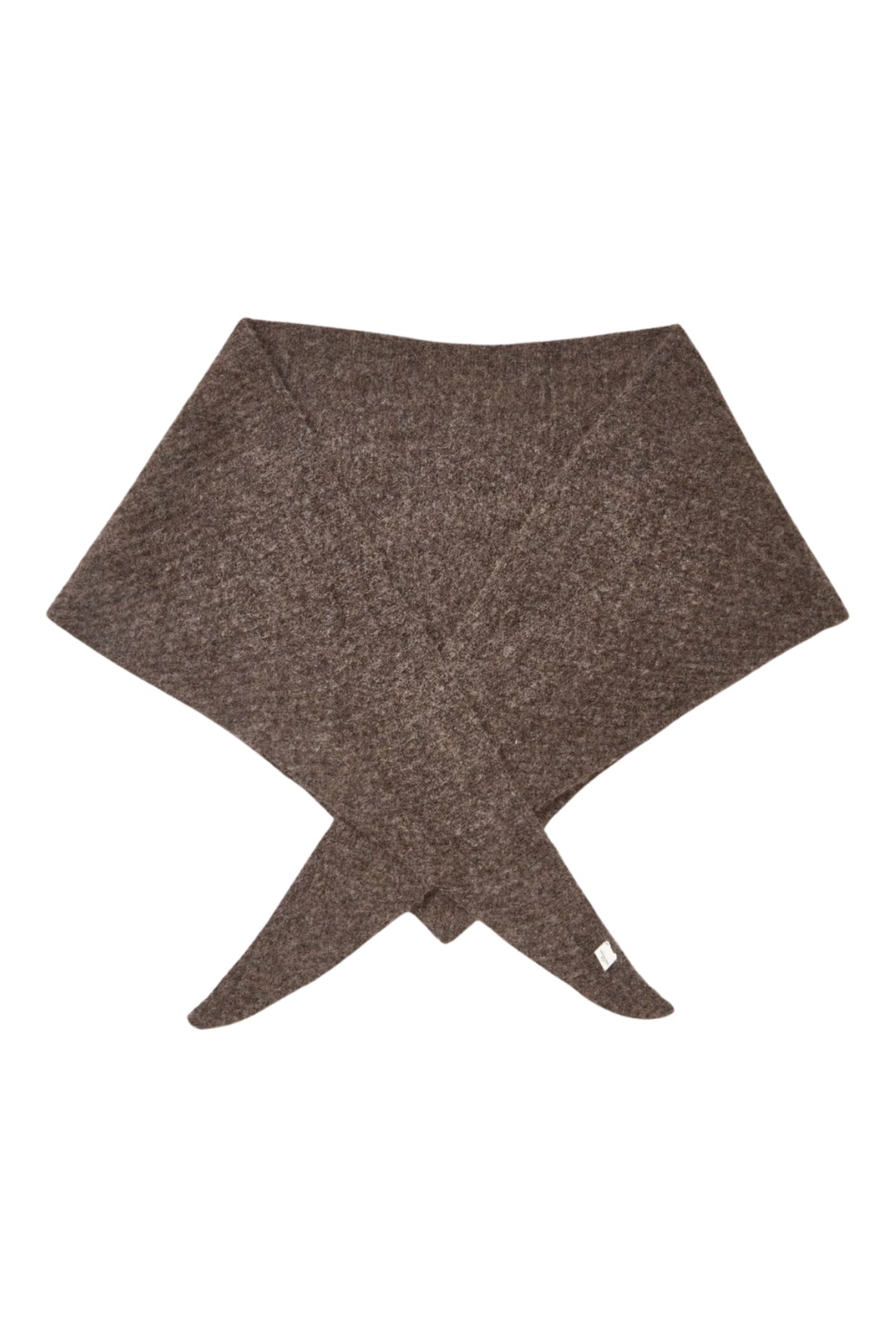 Alpaca-Wool Triangle Scarf - Hot Fudge Brown