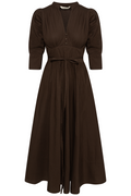 Maria Dress - Chocolate Poplin