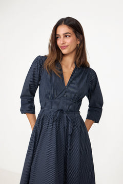Maria Dress - Pinstripe