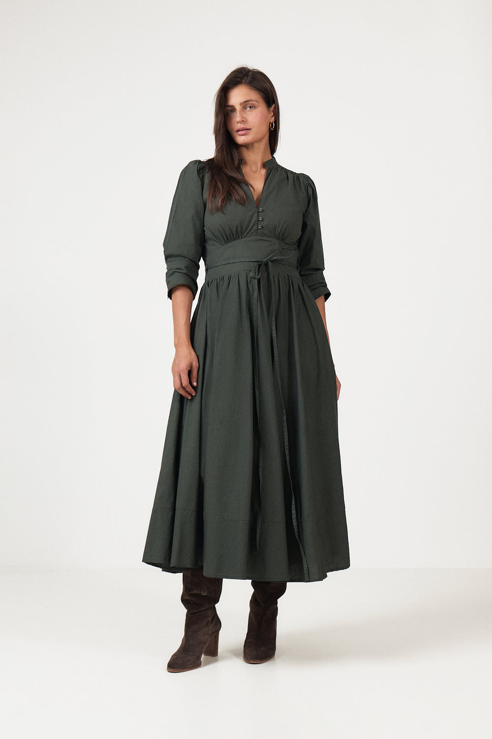 Maria Dress - Moss Green