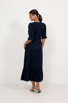 Rita Midi Dress - Midnight Corduroy