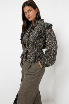 Maya Blouse - Beige Botanic