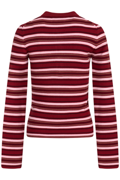 Marte Ls Stripe Polo - Red