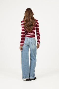 Marte Ls Stripe Polo - Red