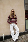 Marte Stripe Polo - Plum