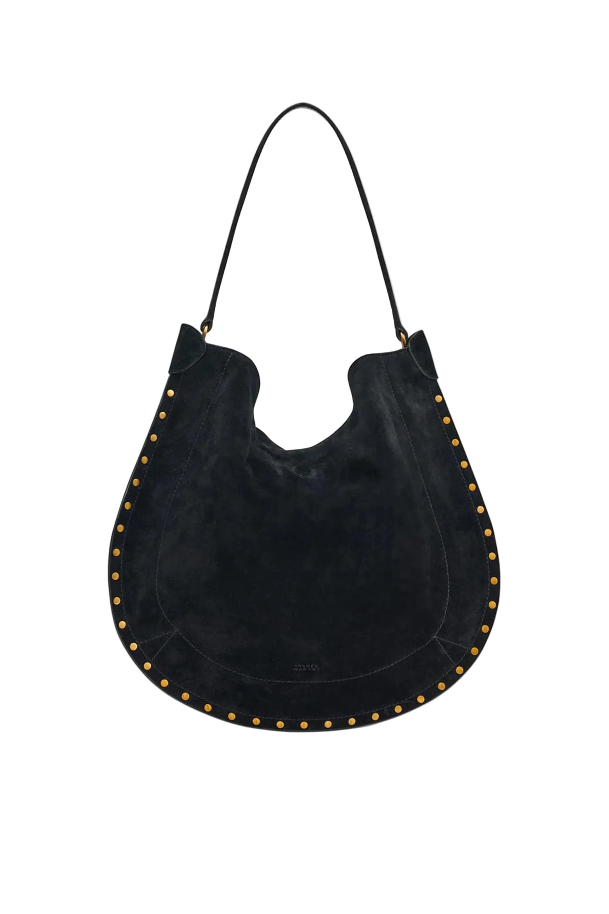 Oskan Hobo Soft Suede Leather Studded - Black