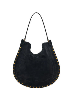 Oskan Hobo Soft Suede Leather Studded - Black