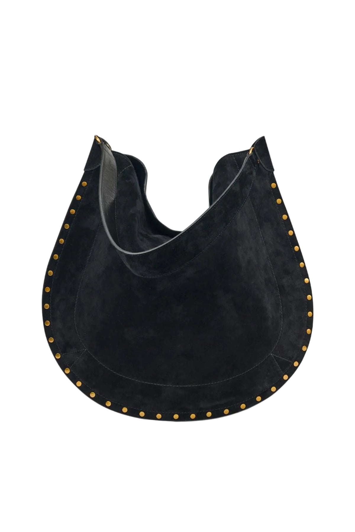Oskan Hobo Soft Suede Leather Studded - Black
