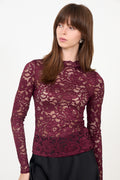 Yaslacey Ls Lace Top S - Port Royale