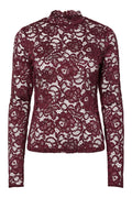 Yaslacey Ls Lace Top S - Port Royale