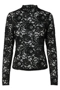 Yaslacey Ls Lace Top S - Black