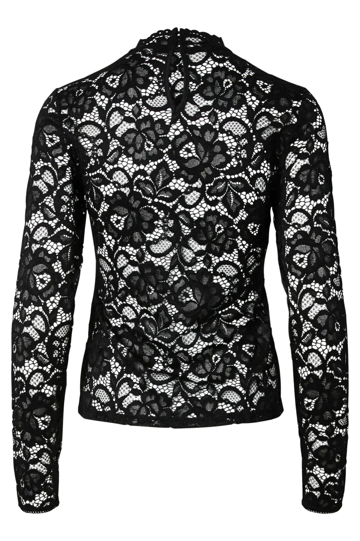 Yaslacey Ls Lace Top S - Black
