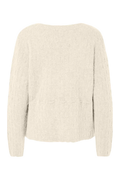 Yasmellis Ls Alpaca Blend Knit Cardigan - Pristine Melange