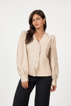 Yasripple Ls V-Neck Shirt S. Noos - Sheer Bliss