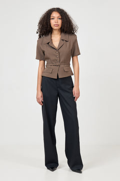 Annieic Tee Blazer - Dark Brown