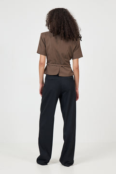 Annieic Tee Blazer - Dark Brown