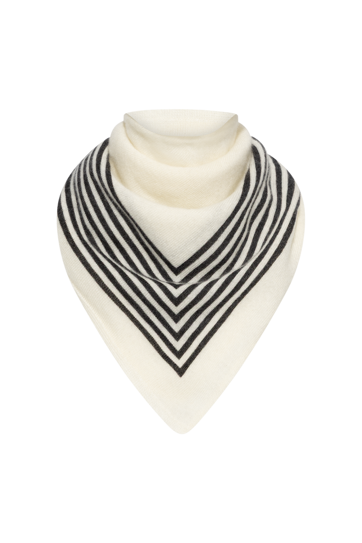 Striped Scarf - Cream & Black