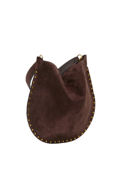 Oskan Hobo Soft Suede Leather Studded - Coffee
