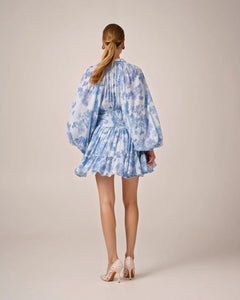 Chiffon Mini Dress - Skye Blue