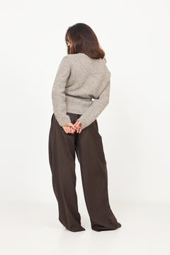 Gabriella Ls Knit Belt Cardigan - Steel Gray