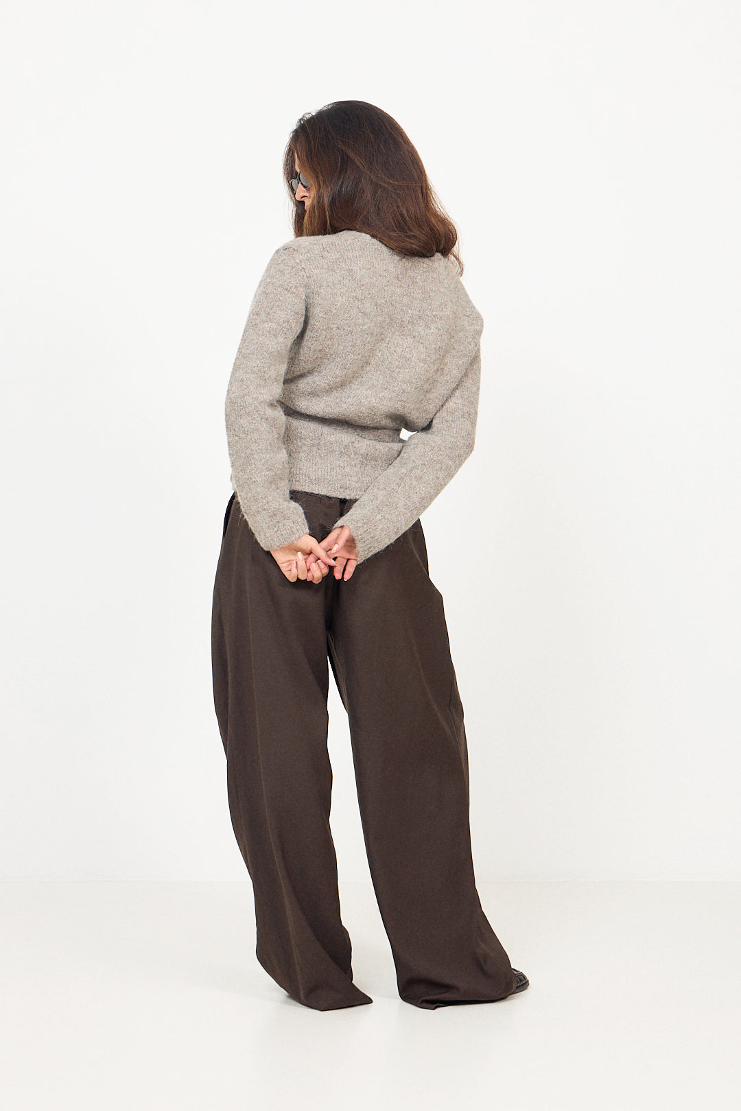 Gabriella Ls Knit Belt Cardigan - Steel Gray