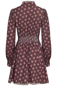 Disa Cord Mini Dress - Brown Floral