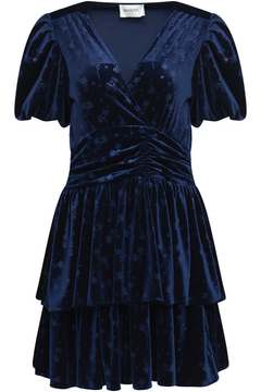 Jade Velvet Mini Dress - Navy