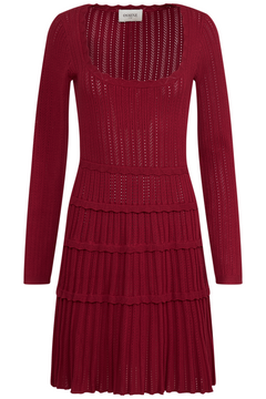 Milla Knit Mini Dress - Burgundy