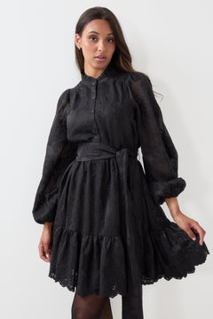 Sagali Wide Lace Dress - Black