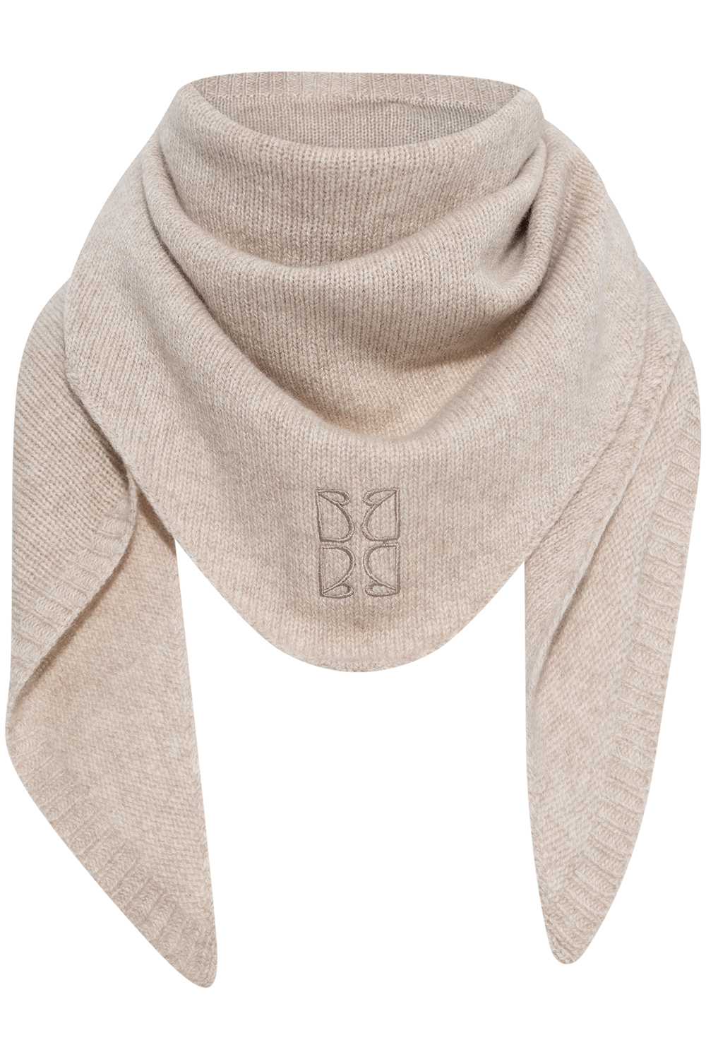 Victoria Cashmere Triangle Scarf - Sand