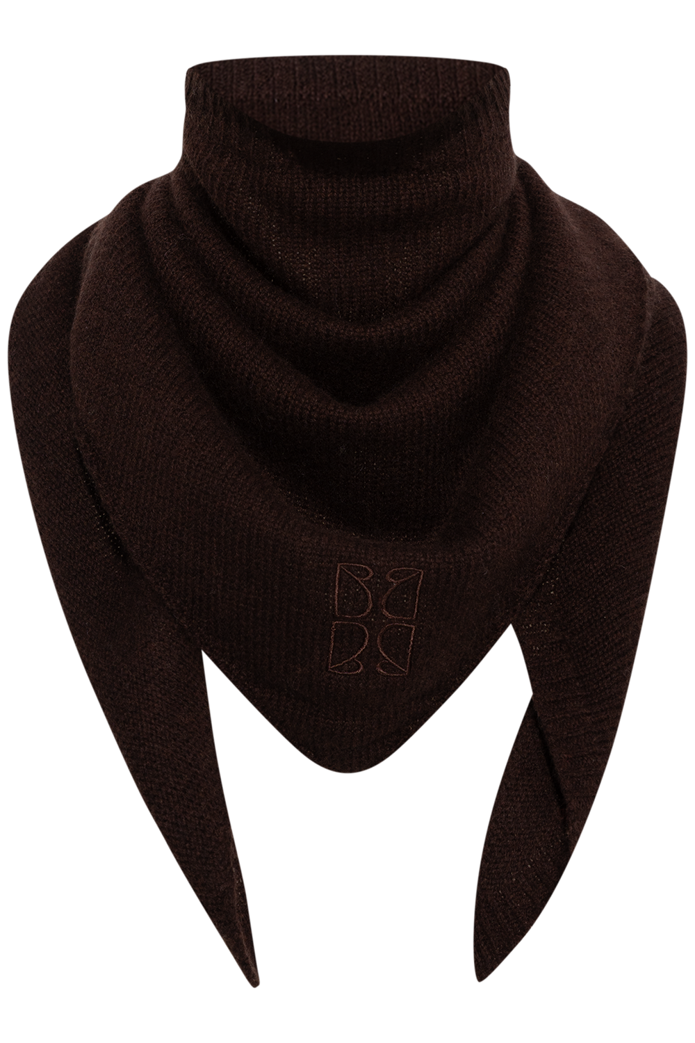 Victoria Cashmere Triangle Scarf - Dark Brown