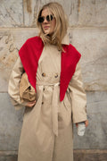 Victoria Cashmere Triangle Scarf - Red
