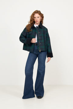 Fiona Check Country Jacket - Dark Green