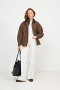 Camilla Cotton Utility Jacket - Dark Brown