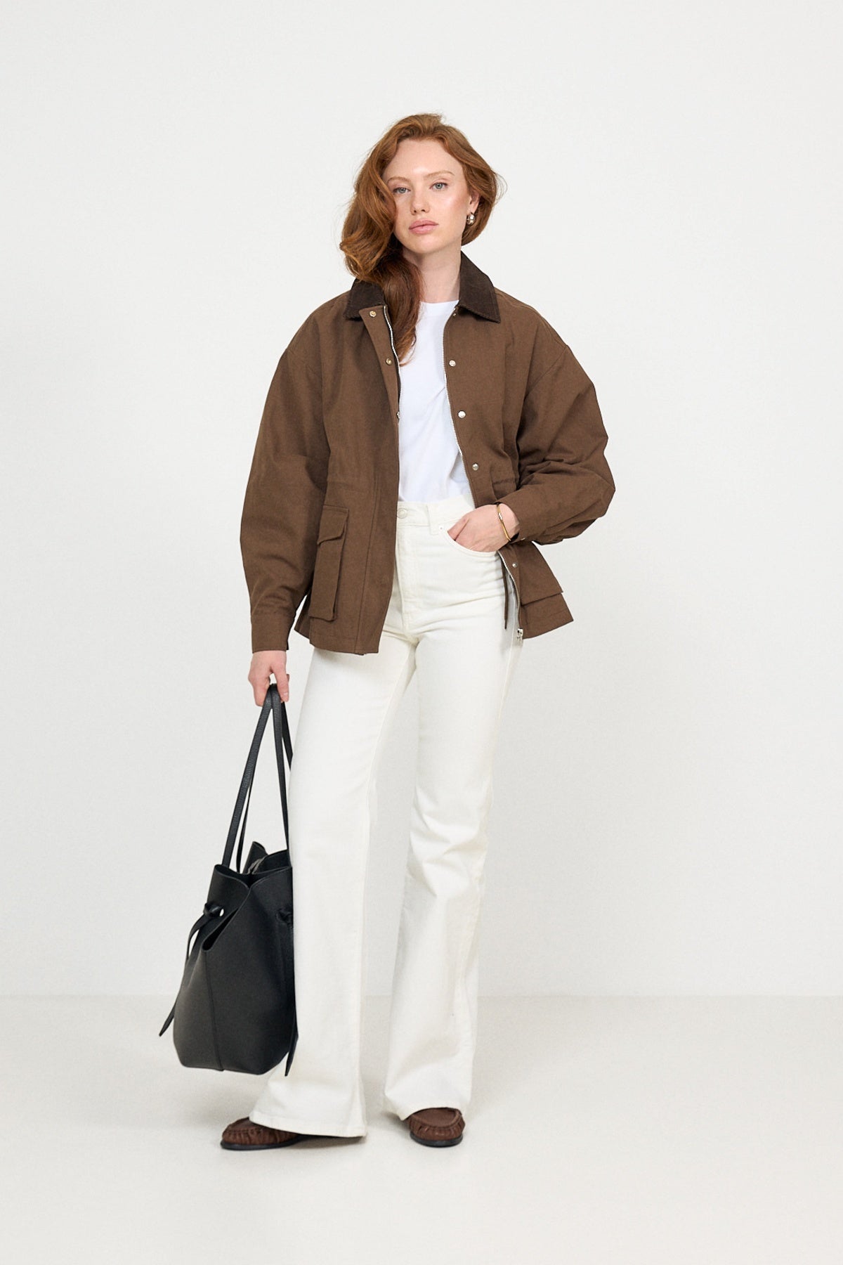 Camilla Cotton Utility Jacket - Dark Brown