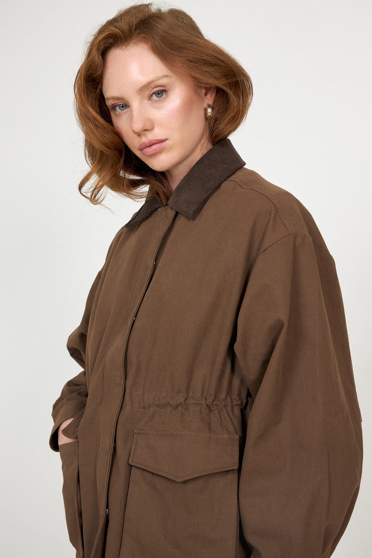 Camilla Cotton Utility Jacket - Dark Brown