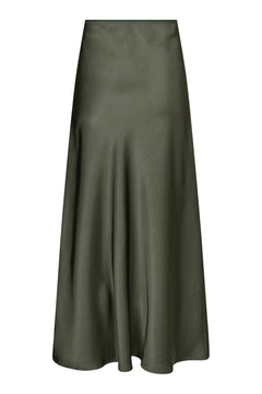 Vicky Heavy Sateen Skirt - Deep Green