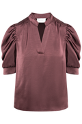 Roella Heavy Sateen Blouse - Burgundy