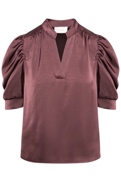 Roella Heavy Sateen Blouse - Burgundy