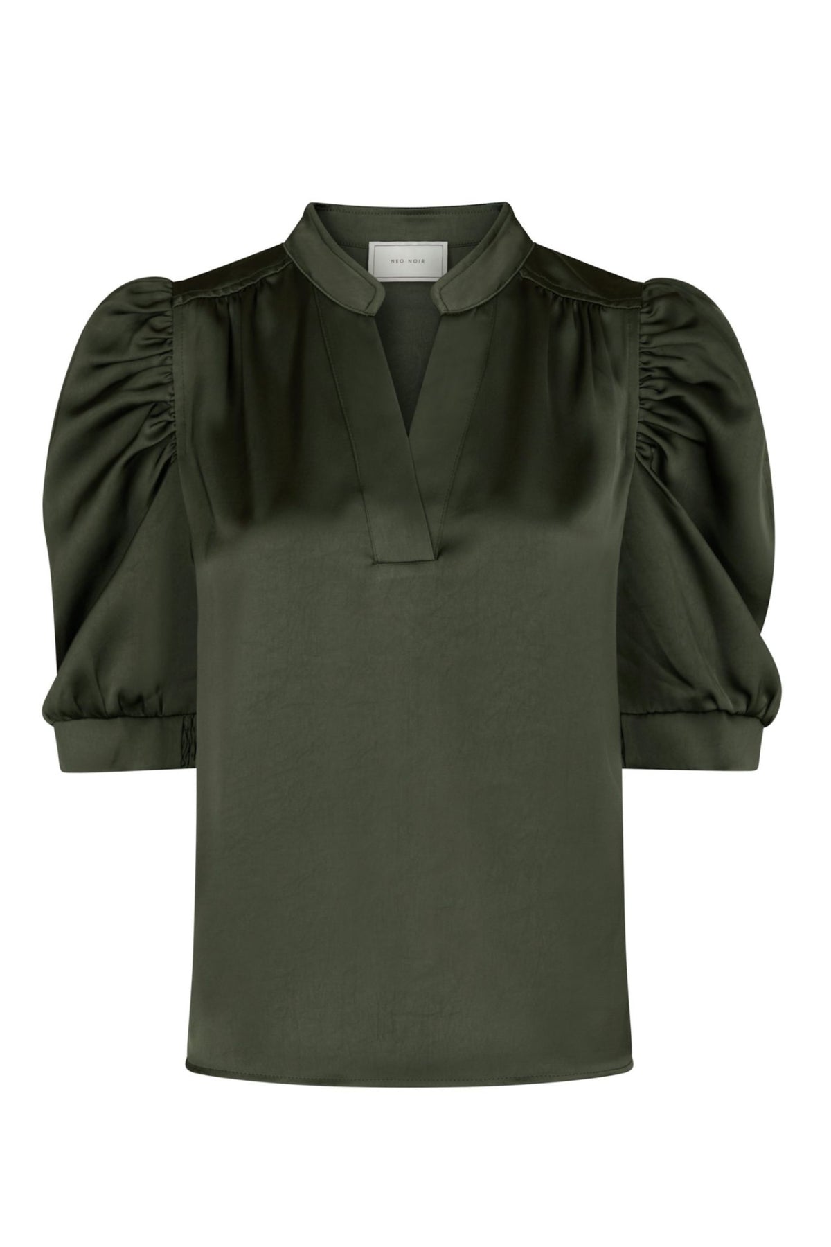 Roella Heavy Sateen Blouse - Deep Green