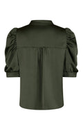 Roella Heavy Sateen Blouse - Deep Green