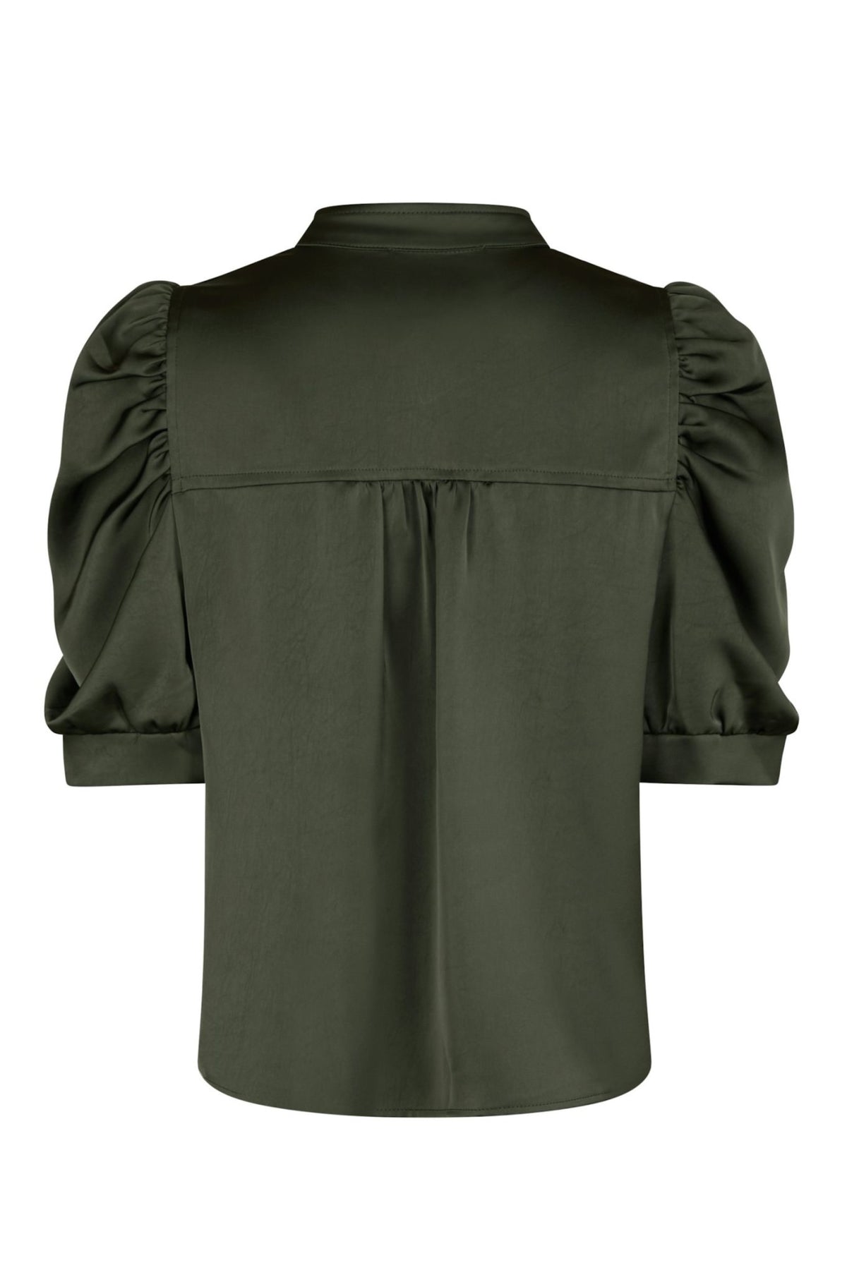 Roella Heavy Sateen Blouse - Deep Green