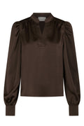 Rosslyn Heavy Sateen Blouse - Dark Brown