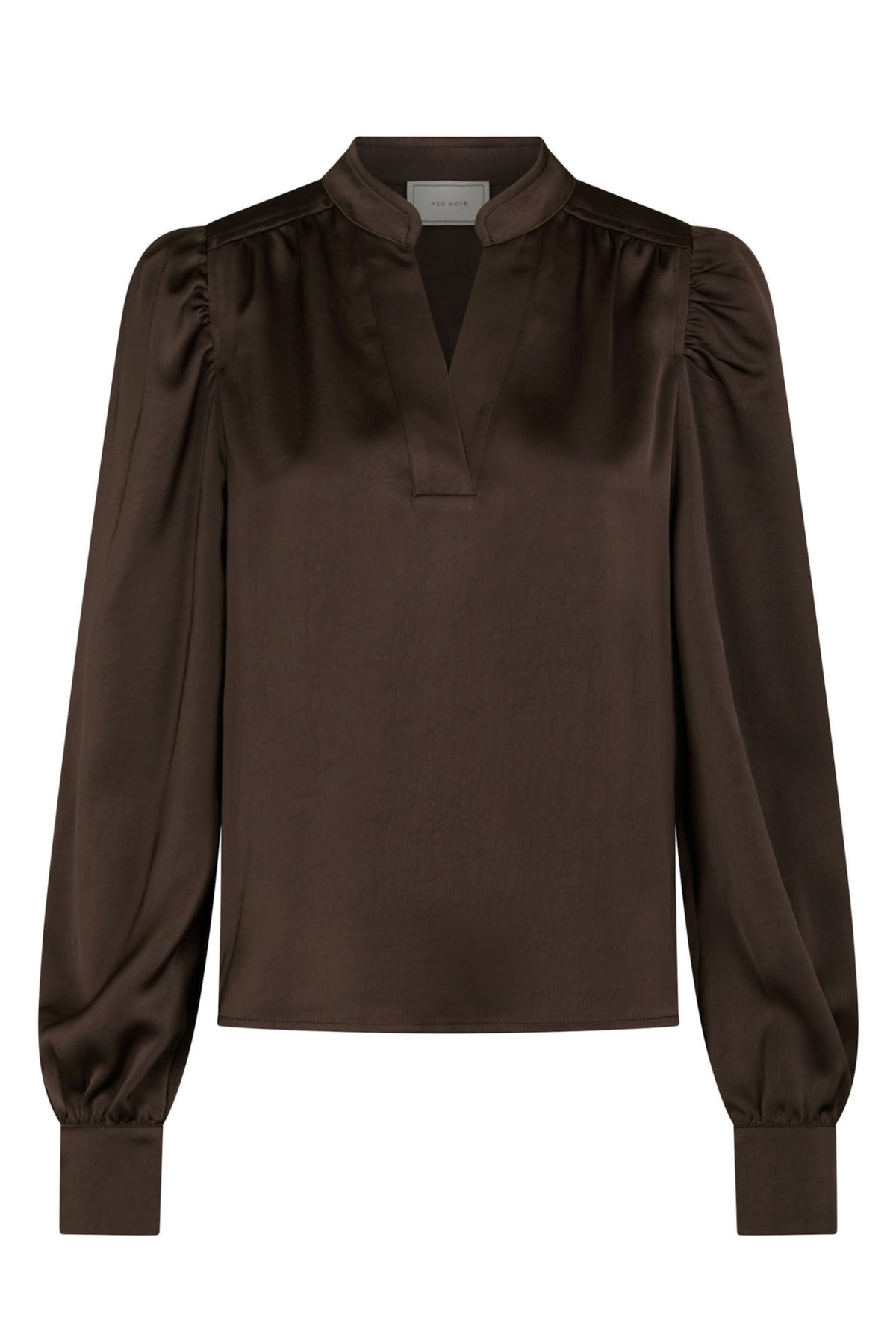Rosslyn Heavy Sateen Blouse - Dark Brown